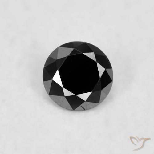 0.02ct Naturale Nero Diamante, Rotondo, Opaco