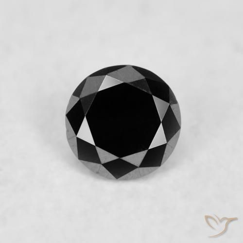 0.03ct Naturale Nero Diamante, Rotondo, Opaco