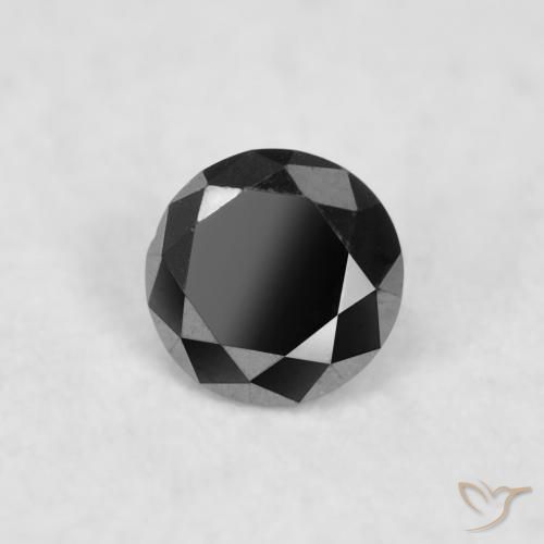 Diamante Nero naturale da 0.03 ct, Rotondo, Opaco