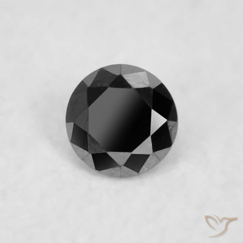 Diamante Nero naturale da 0.03 ct, Rotondo, Opaco