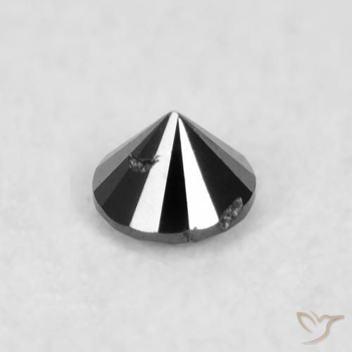 Diamante Nero naturale da 0.03 ct, Rotondo, Opaco