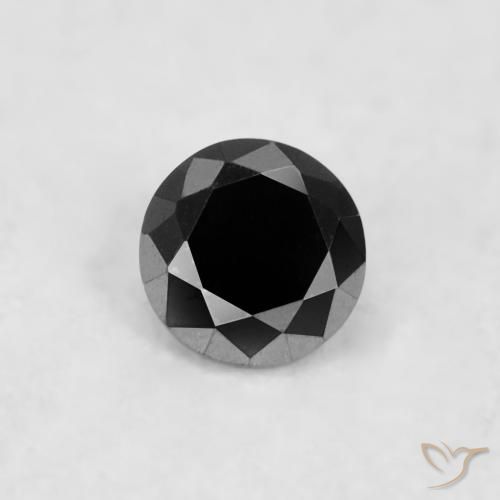 0.04ct Naturale Nero Diamante, Rotondo, Opaco