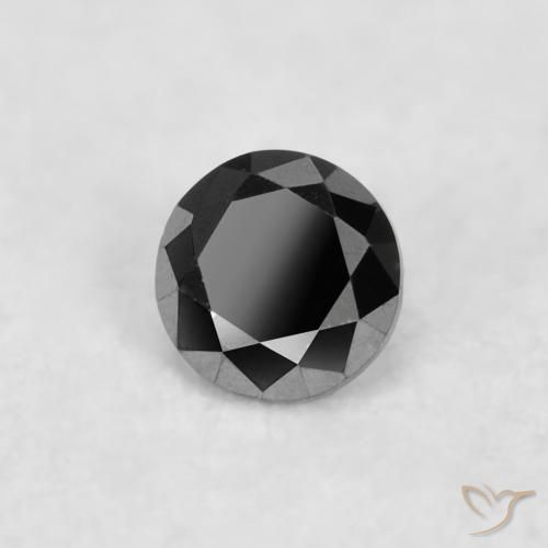 Diamante Nero naturale da 0.04 ct, Rotondo, Opaco