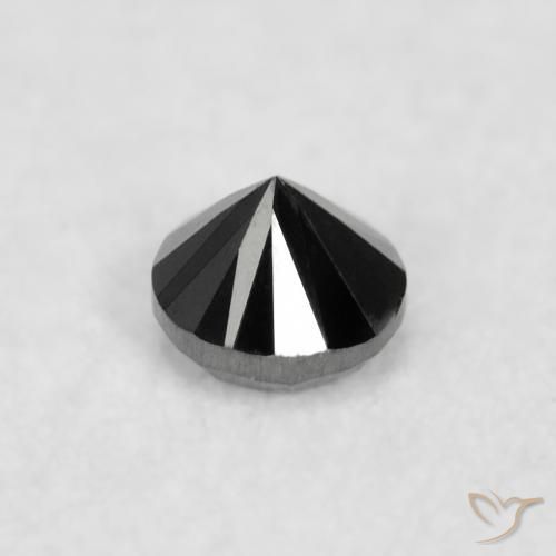 Diamante Nero naturale da 0.04 ct, Rotondo, Opaco