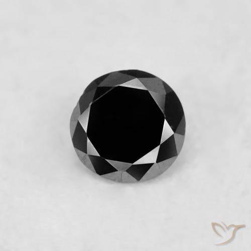 0.02ct Naturale Nero Diamante, Rotondo, Opaco