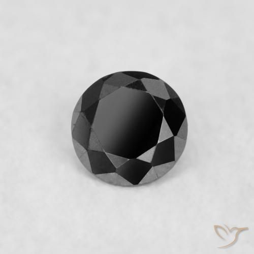 Diamante Nero naturale da 0.02 ct, Rotondo, Opaco