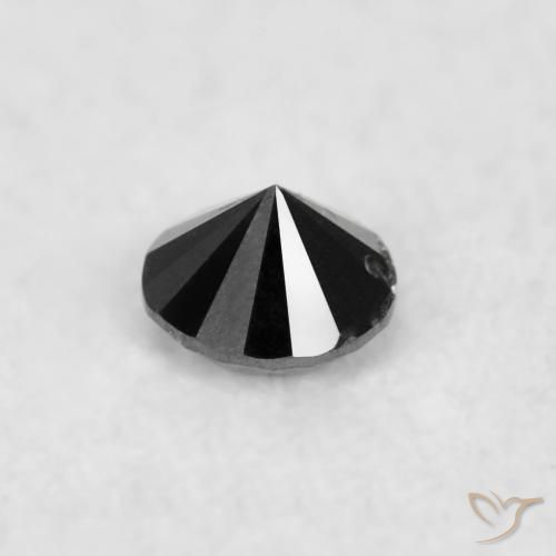 Diamante Nero naturale da 0.02 ct, Rotondo, Opaco