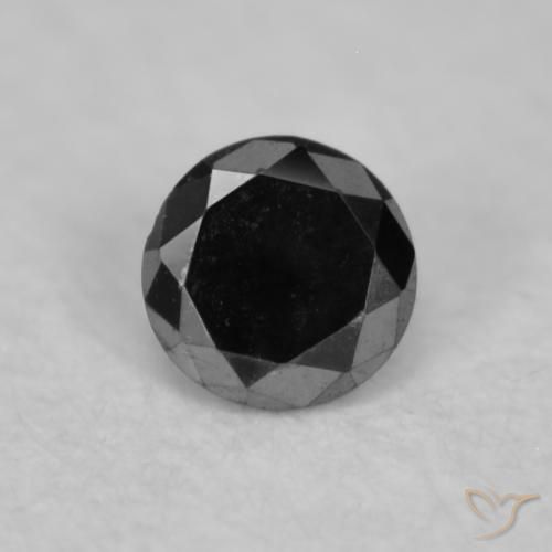 0.03ct Naturale Nero Diamante, Rotondo, Opaco