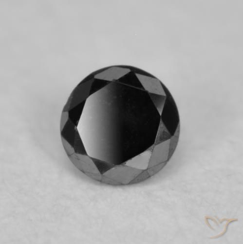 Diamante Nero naturale da 0.03 ct, Rotondo, Opaco