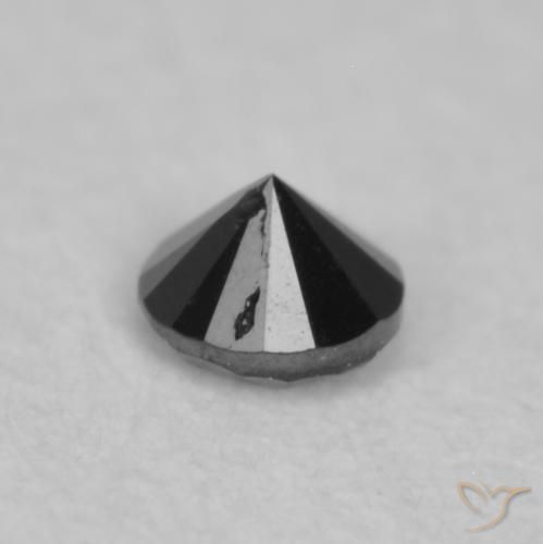 Diamante Nero naturale da 0.03 ct, Rotondo, Opaco