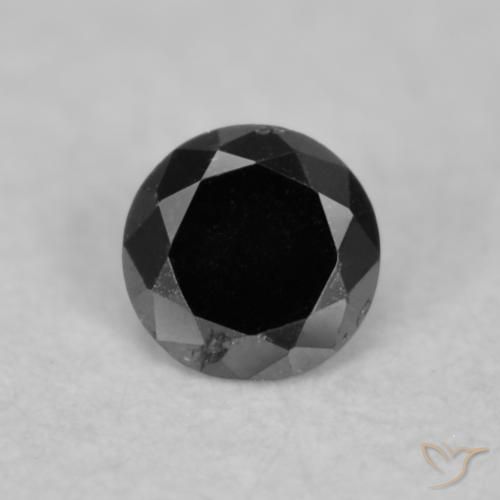0.04ct Naturale Nero Diamante, Rotondo, Opaco