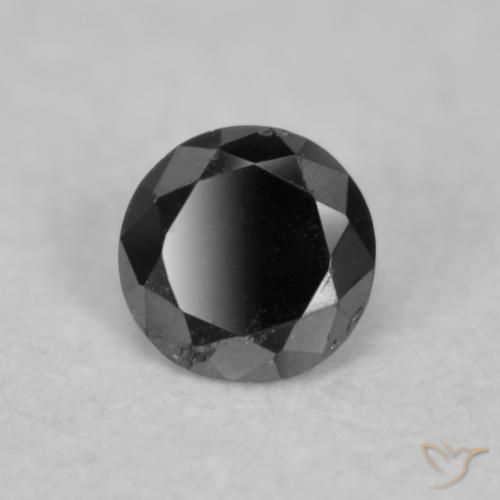Diamante Nero naturale da 0.04 ct, Rotondo, Opaco