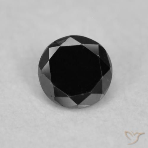 0.03ct Naturale Nero Diamante, Rotondo, Opaco
