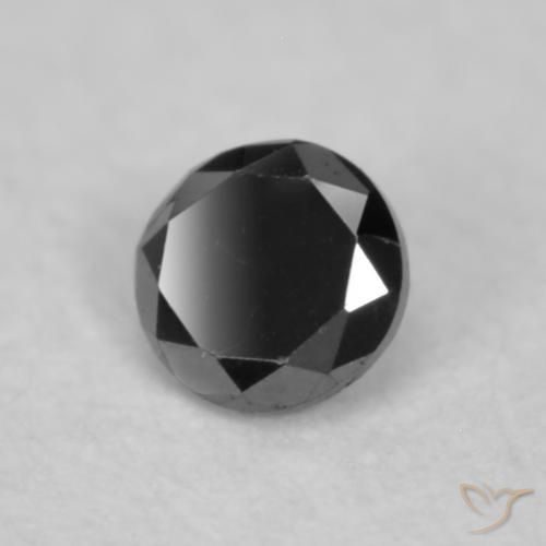 Diamante Nero naturale da 0.03 ct, Rotondo, Opaco