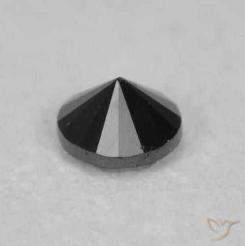 Diamante Nero naturale da 0.03 ct, Rotondo, Opaco