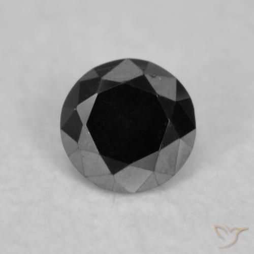 0.04ct Naturale Nero Diamante, Rotondo, Opaco