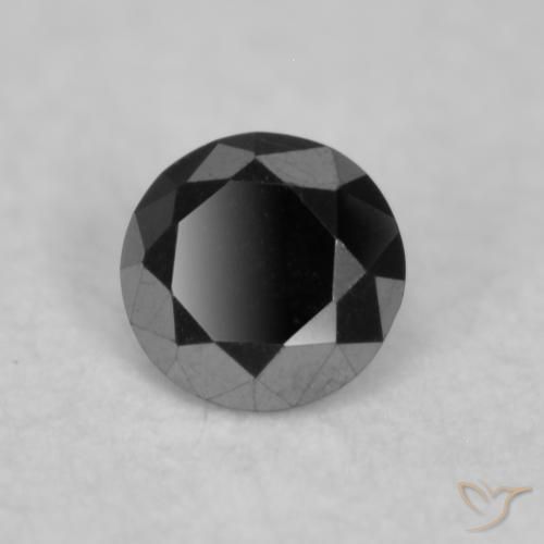 Diamante Nero naturale da 0.04 ct, Rotondo, Opaco