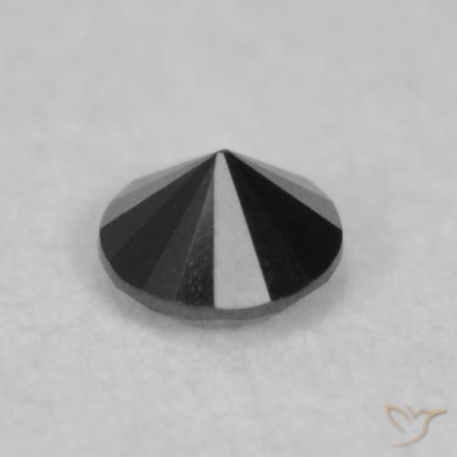 Diamante Nero naturale da 0.04 ct, Rotondo, Opaco