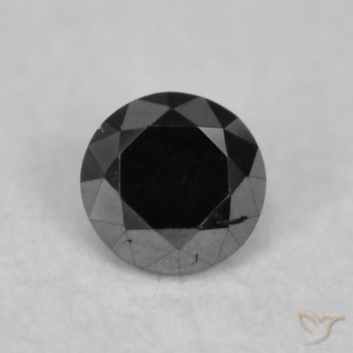 0.05ct Naturale Nero Diamante, Rotondo, Opaco