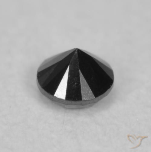 Diamante Nero naturale da 0.05 ct, Rotondo, Opaco