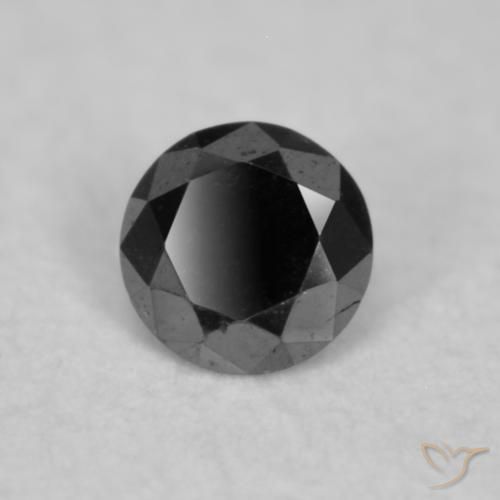 Diamante Nero naturale da 0.02 ct, Rotondo, Opaco