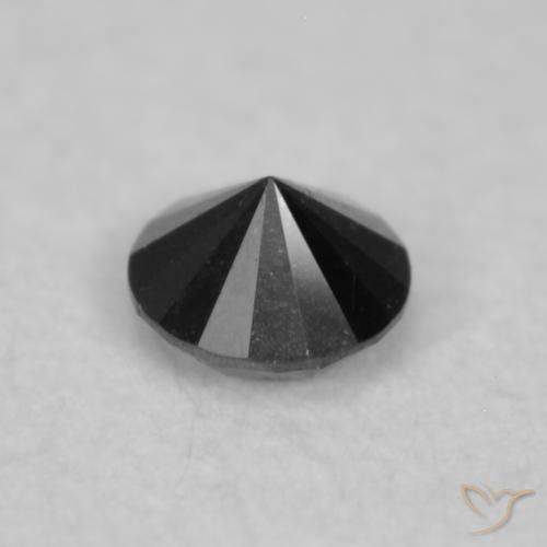 Diamante Nero naturale da 0.02 ct, Rotondo, Opaco