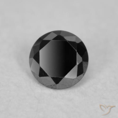 Diamante Nero naturale da 0.02 ct, Rotondo, Opaco