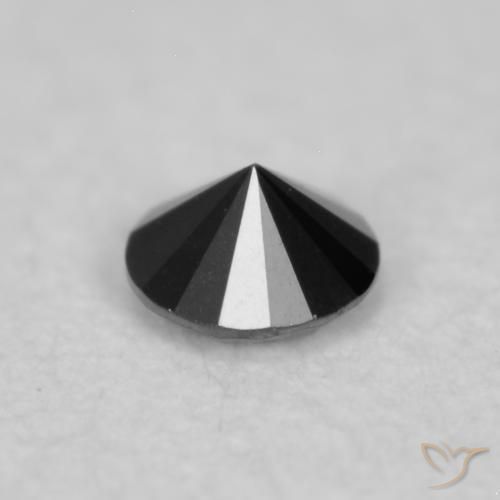 Diamante Nero naturale da 0.02 ct, Rotondo, Opaco