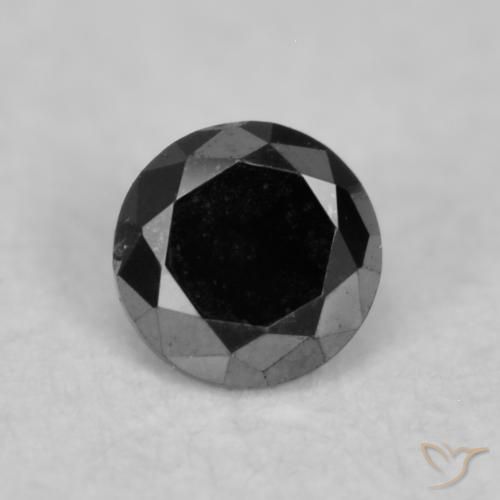 0.04ct Naturale Nero Diamante, Rotondo, Opaco