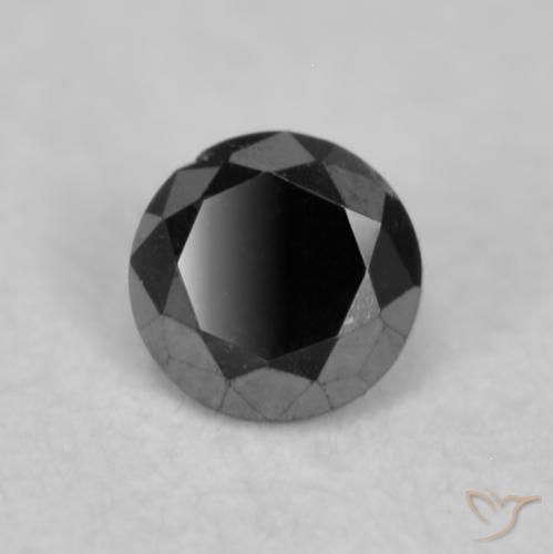 Diamante Nero naturale da 0.04 ct, Rotondo, Opaco