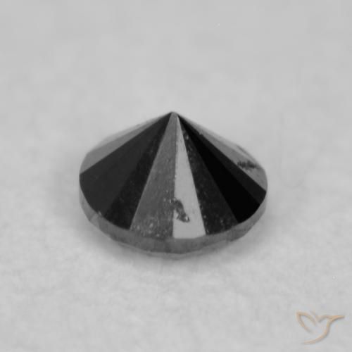 Diamante Nero naturale da 0.04 ct, Rotondo, Opaco