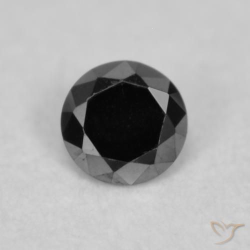 0.03ct Naturale Nero Diamante, Rotondo, Opaco