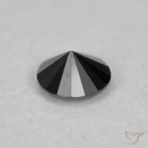Diamante Nero naturale da 0.03 ct, Rotondo, Opaco
