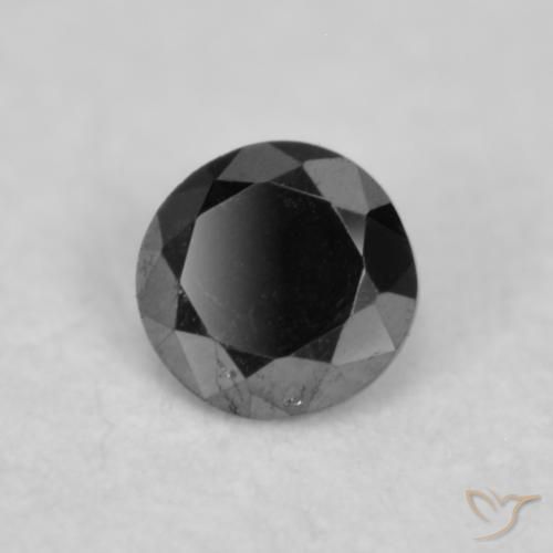 Diamante Nero naturale da 0.03 ct, Rotondo, Opaco