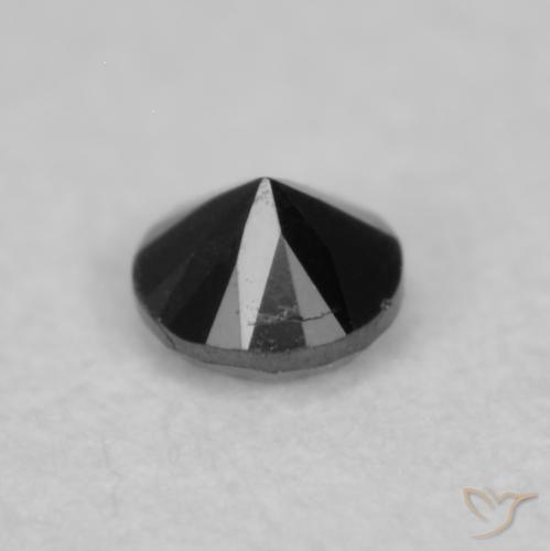 Diamante Nero naturale da 0.03 ct, Rotondo, Opaco