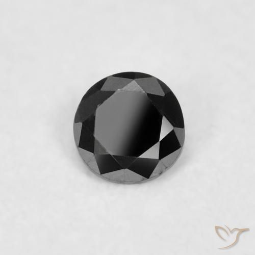 Diamante Nero naturale da 0.03 ct, Rotondo, Opaco