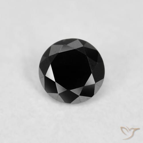 0.02ct Naturale Nero Diamante, Rotondo, Opaco