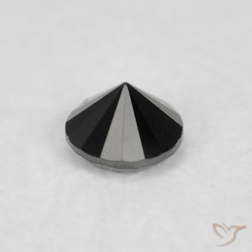 Diamante Nero naturale da 0.02 ct, Rotondo, Opaco