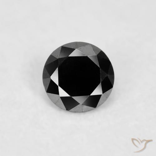 0.03ct Naturale Nero Diamante, Rotondo, Opaco