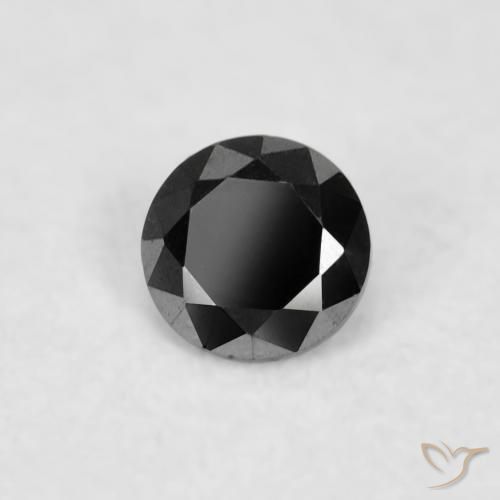 Diamante Nero naturale da 0.03 ct, Rotondo, Opaco