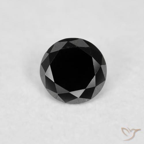 0.02ct Naturale Nero Diamante, Rotondo, Opaco