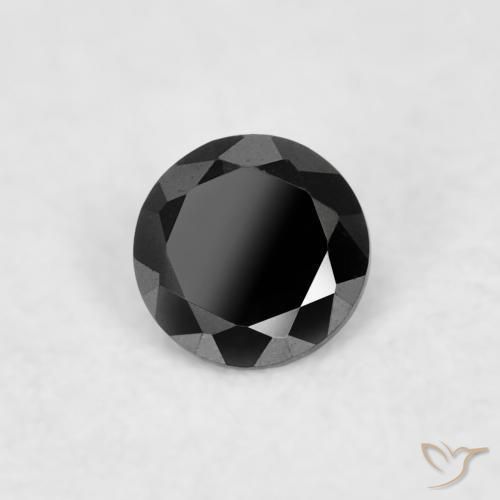 Diamante Nero naturale da 0.03 ct, Rotondo, Opaco