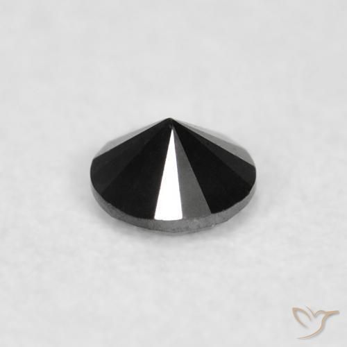 Diamante Nero naturale da 0.03 ct, Rotondo, Opaco