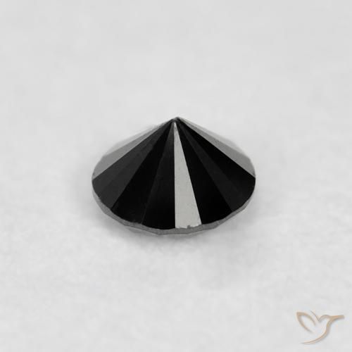 Diamante Nero naturale da 0.04 ct, Rotondo, Opaco