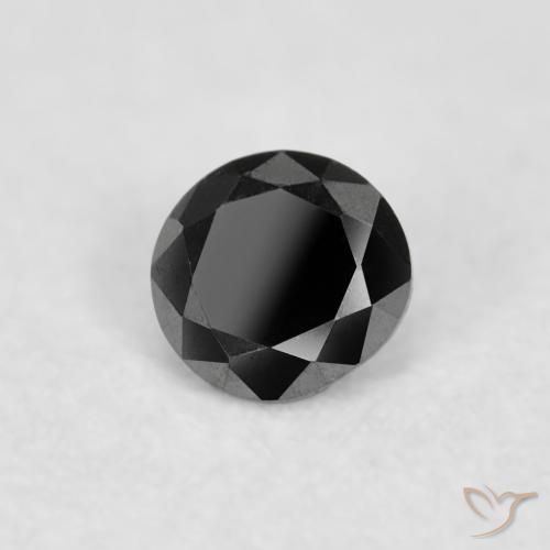 Diamante Nero naturale da 0.04 ct, Rotondo, Opaco