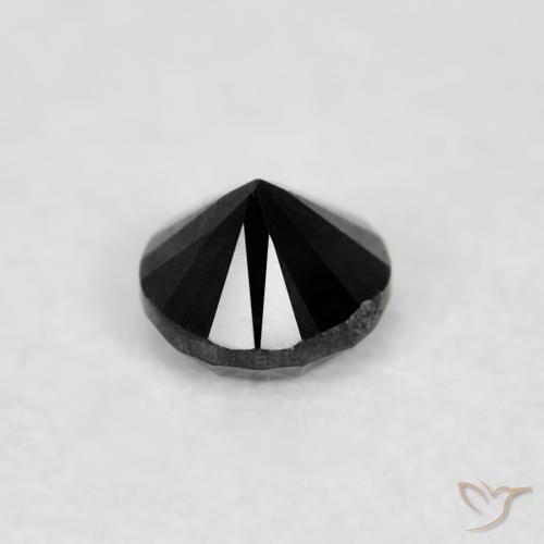 Diamante Nero naturale da 0.04 ct, Rotondo, Opaco