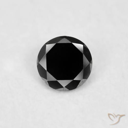 0.02ct Naturale Nero Diamante, Rotondo, Opaco