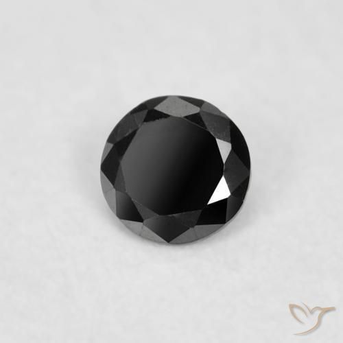 Diamante Nero naturale da 0.03 ct, Rotondo, Opaco