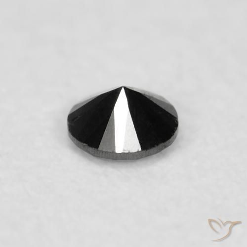 Diamante Nero naturale da 0.03 ct, Rotondo, Opaco
