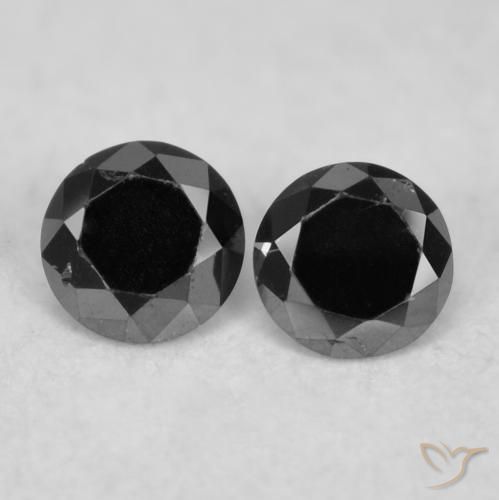 0.08ctw Naturale Nero Diamante, Rotondo, Opaco